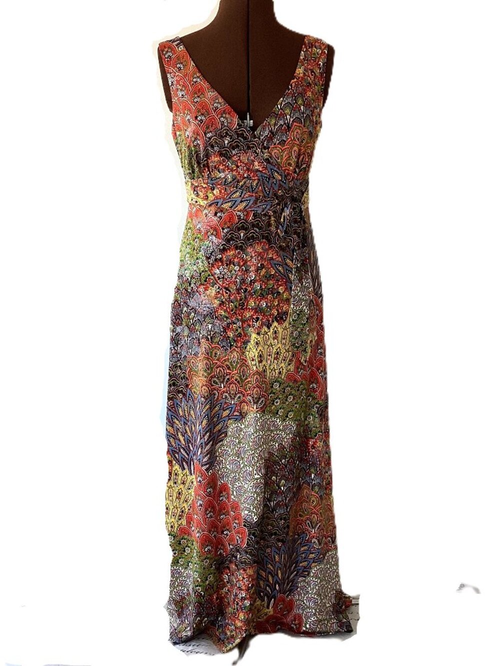 Linea Domani Colourful Floral Sleeveless Empire Waist Maxi Dress